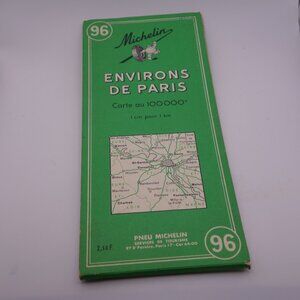 Vintage 96 Michelin Environs de Paris Map